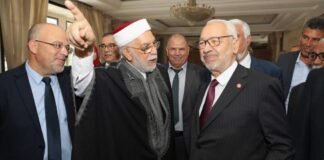 راشد الغنوشي صحبة قيادات حركة النهضة